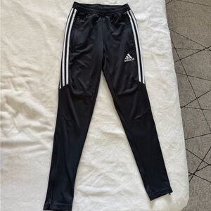 Adidas women xs gray Joggers with White Stripes
